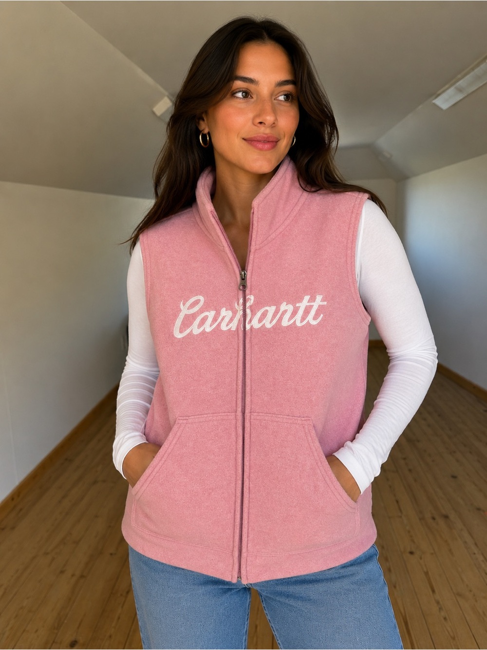 Carhartt Pink Women's Fleece Zip-Up